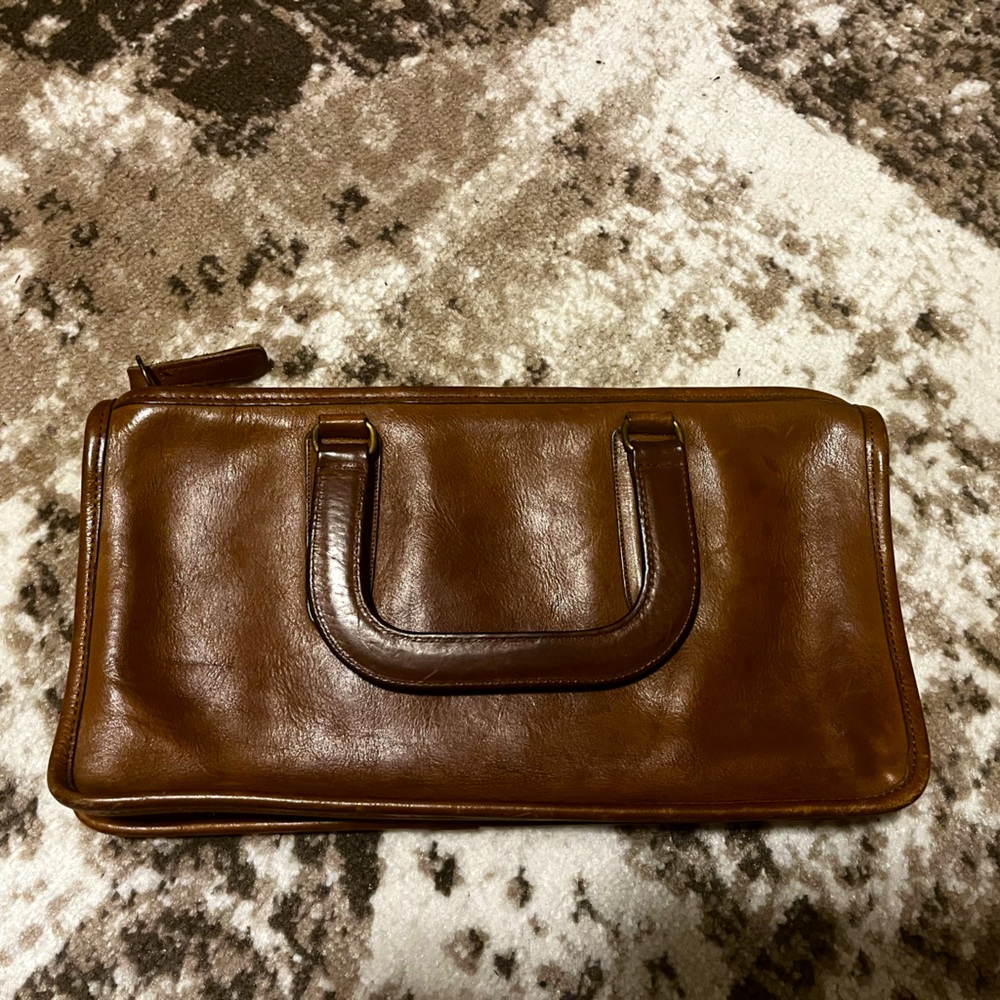 RARE 1970s vintage brown leather coach purse